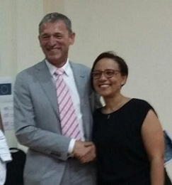 B. Tamru avec l’ambassadeur de l’UE en Haïti S.E. M. Vincent Degert.