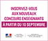  Inscriptions aux concours de recrutement d'enseignants