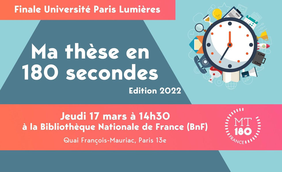 Illustration Finale UPL du concours "Ma thèse en 180 secondes" - 2022